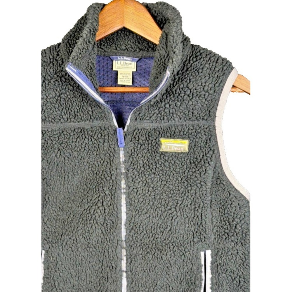 L.L. Bean Mountain Classic Pile Fleece Full Zip Vest Small Charcoal Gorpcore